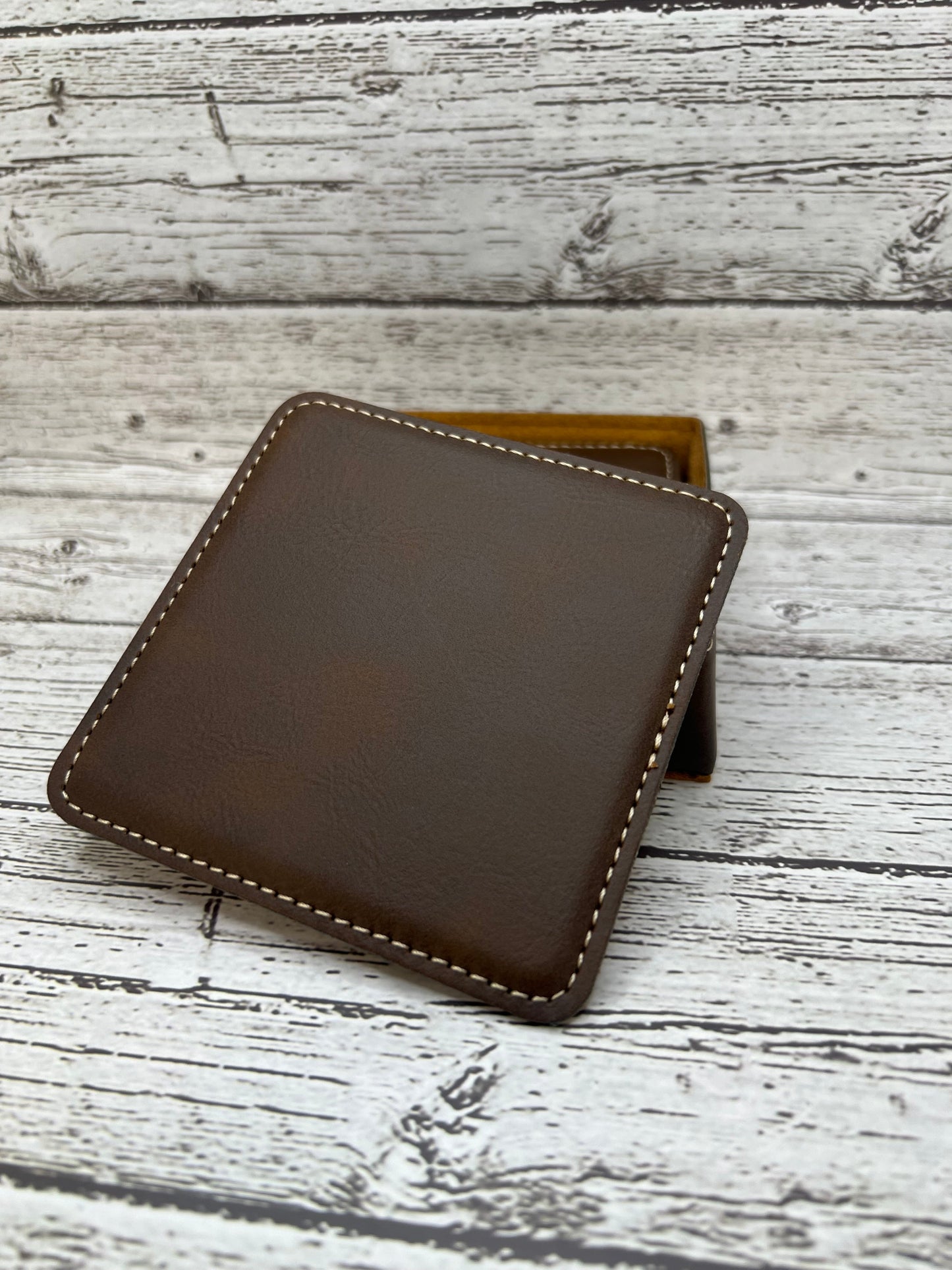 North Metro Trail Riders Leatherette Coaster - Set Of 6 Laser Engraved