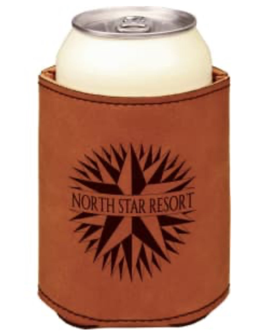 North Metro Trail Riders Rawhide Can Koozie / Leatherette Engraveable