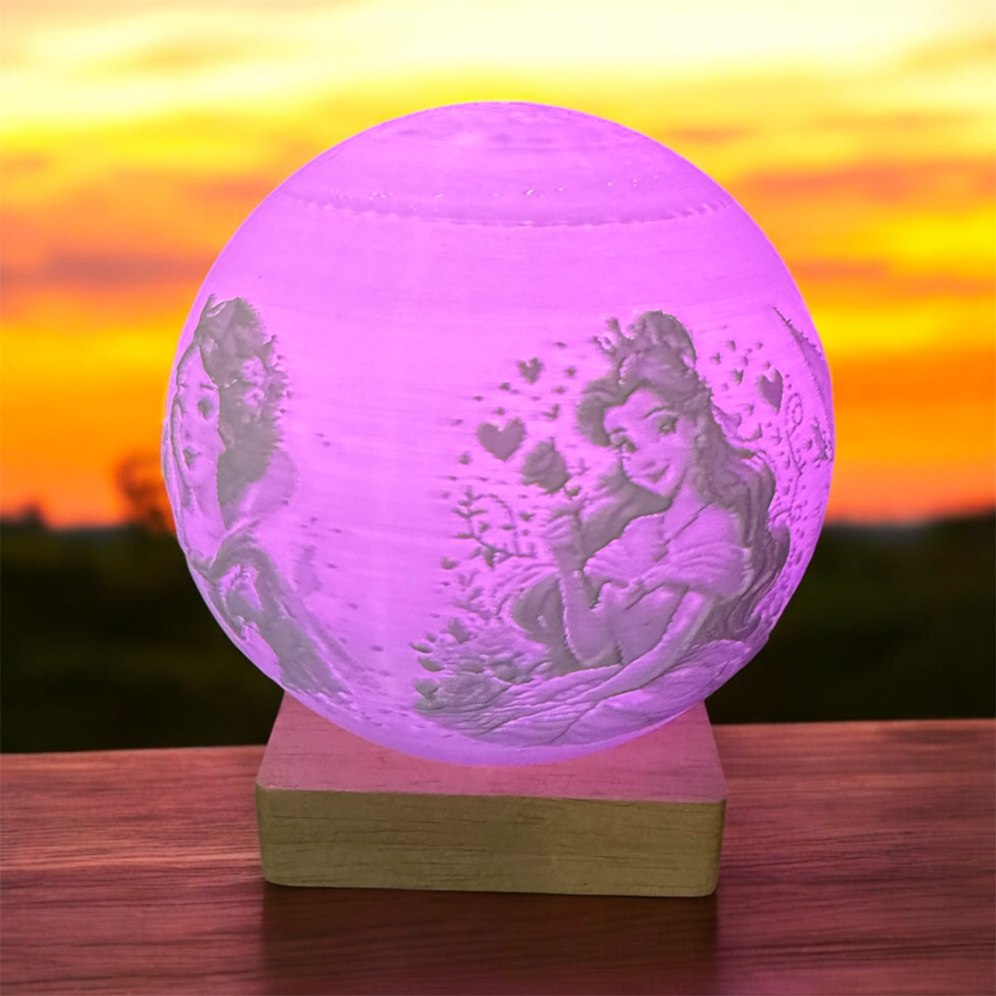 3D Princess Moon Lamp