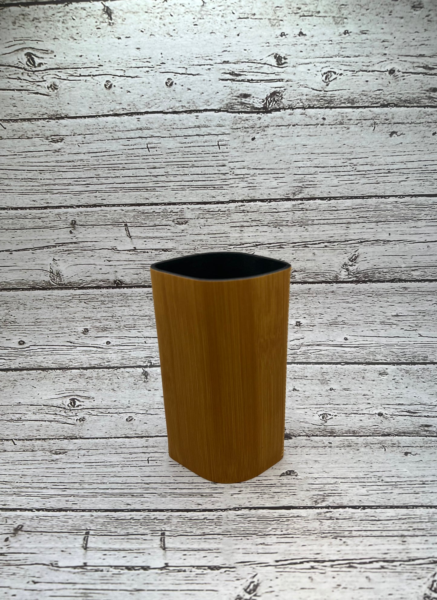 Bamboo Slim Can Koozie / Leatherette Engraveable