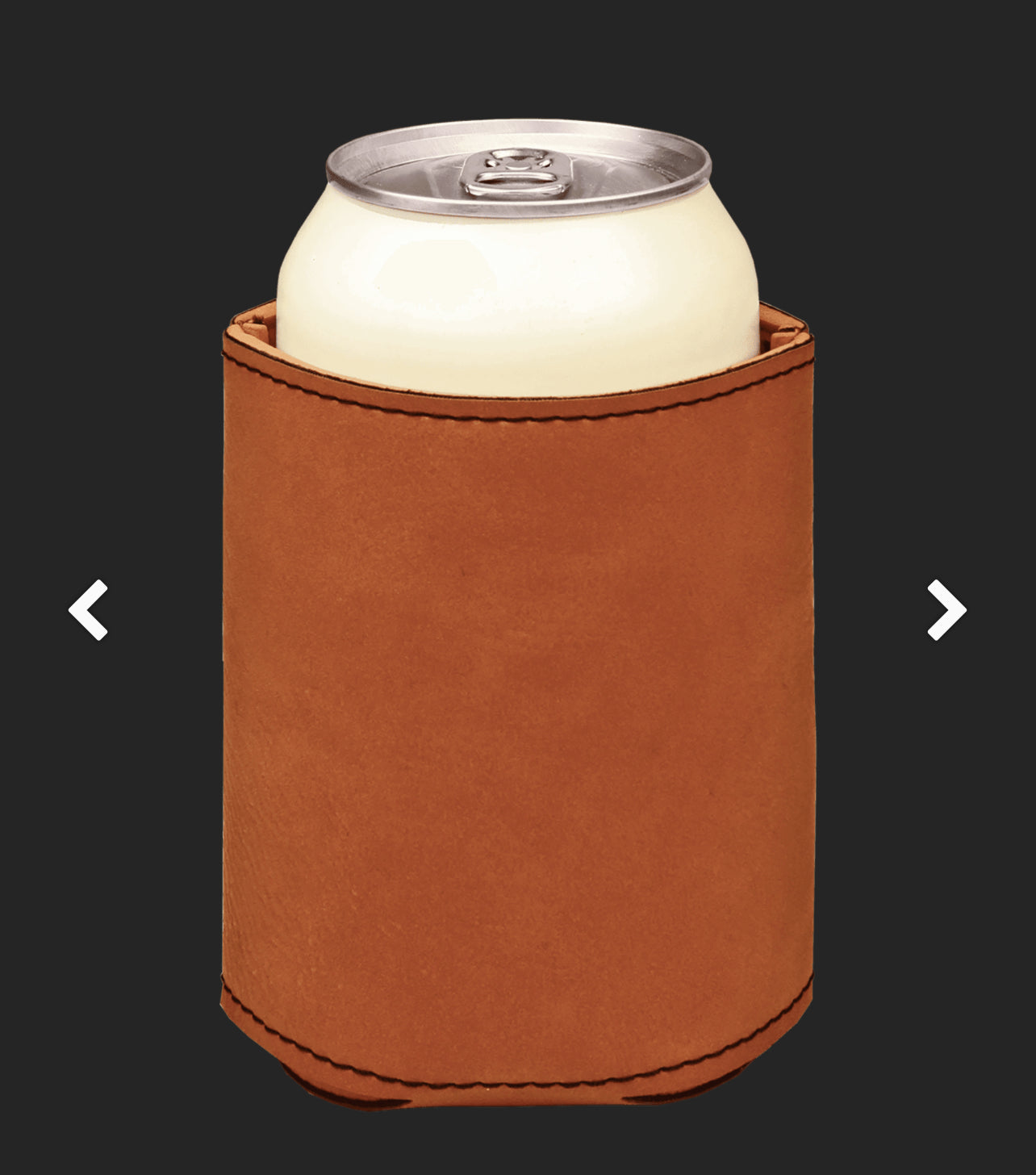 Rawhide Can Koozie / Leatherette Engraveable