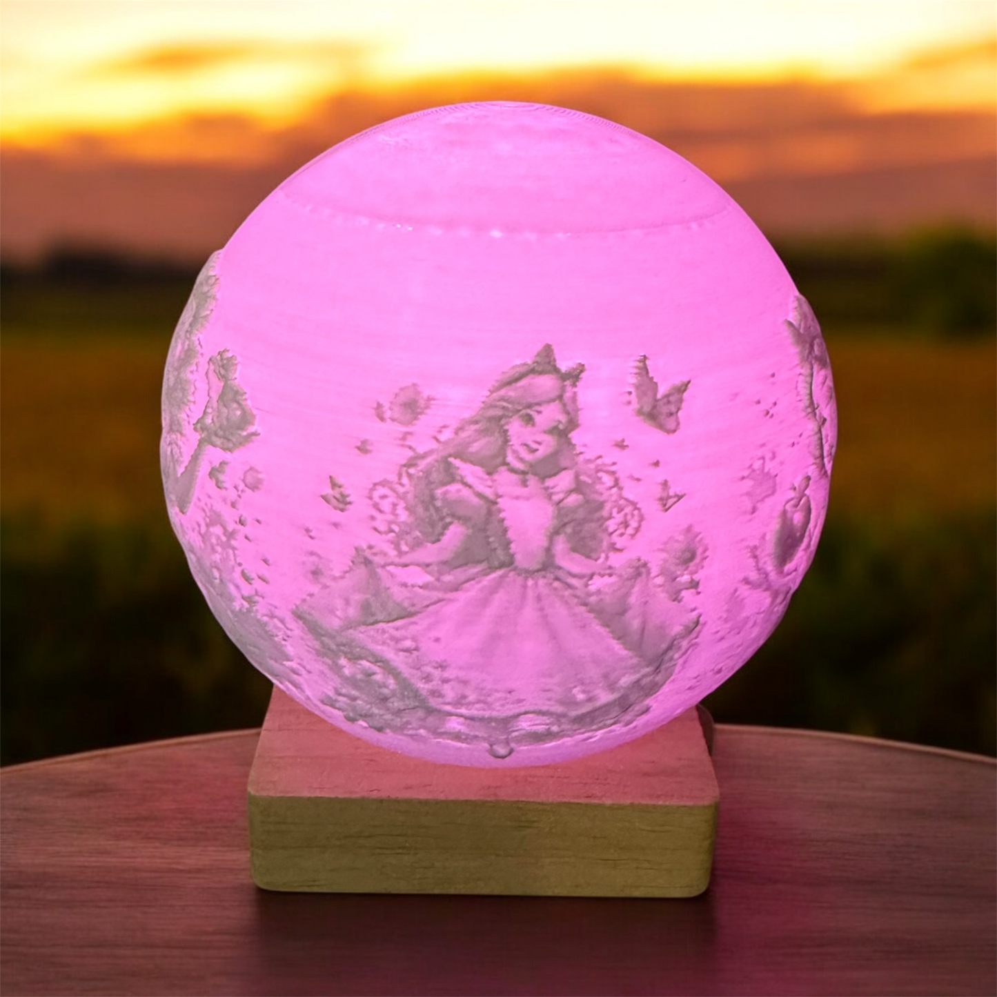 3D Princess Moon Lamp